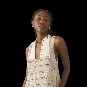 Anthropologie Cream and White Crochet Tank Top. Size. Xl.